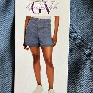 Gloria Vanderbilt High Waist Blue Utility Shorts